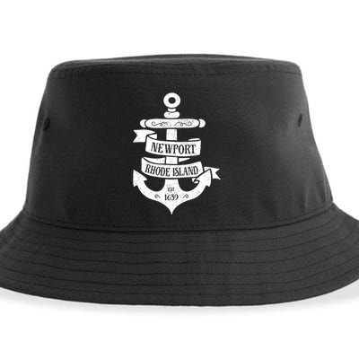Newport Rhode Island Ri Vintage Boat Anchor Sustainable Bucket Hat