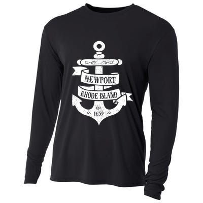Newport Rhode Island Ri Vintage Boat Anchor Cooling Performance Long Sleeve Crew