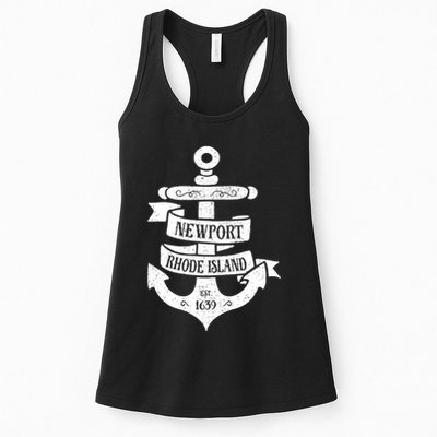 Newport Rhode Island Ri Vintage Boat Anchor Womens Tank Top