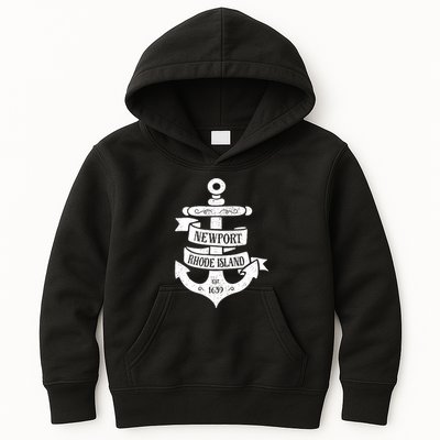 Newport Rhode Island Ri Vintage Boat Anchor Kids Hoodie