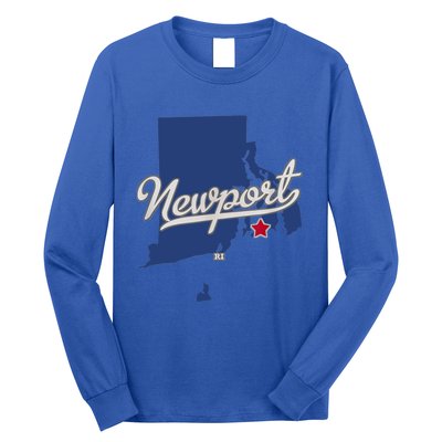 Newport Rhode Island RI Map Long Sleeve Shirt