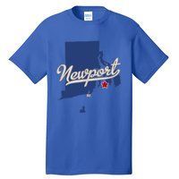 Newport Rhode Island RI Map Tall T-Shirt