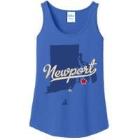 Newport Rhode Island RI Map Ladies Essential Tank