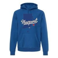 Newport Rhode Island RI Map Premium Hoodie