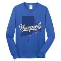 Newport Rhode Island RI Map Tall Long Sleeve T-Shirt