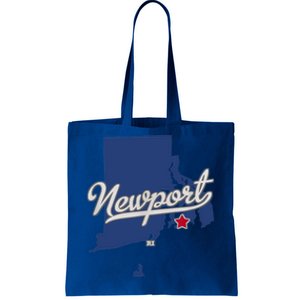 Newport Rhode Island RI Map Tote Bag