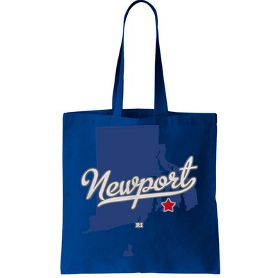 Newport Rhode Island RI Map Tote Bag