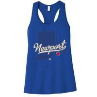 Newport Rhode Island RI Map Women's Racerback Tank