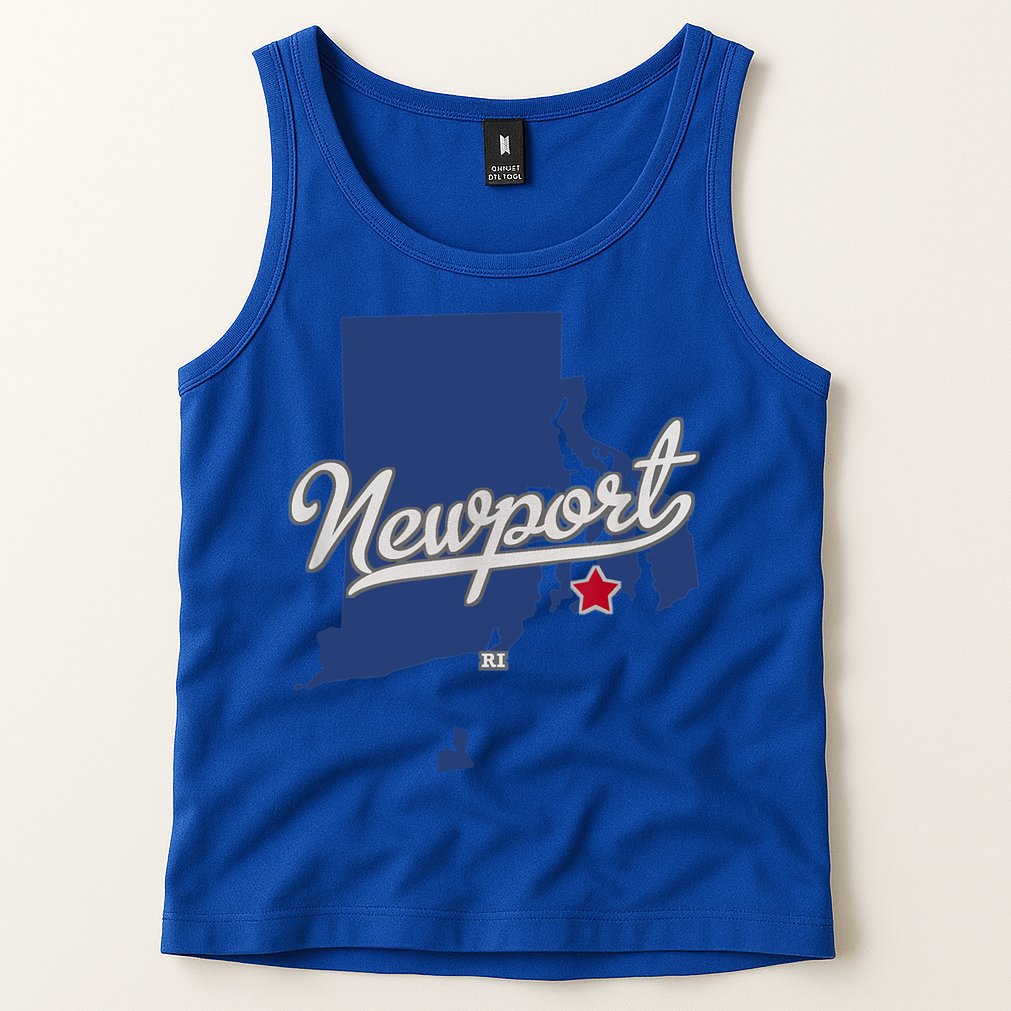 Newport Rhode Island RI Map Tank Top
