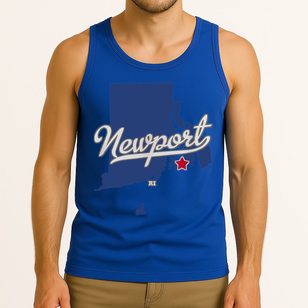 Newport Rhode Island RI Map Tank Top