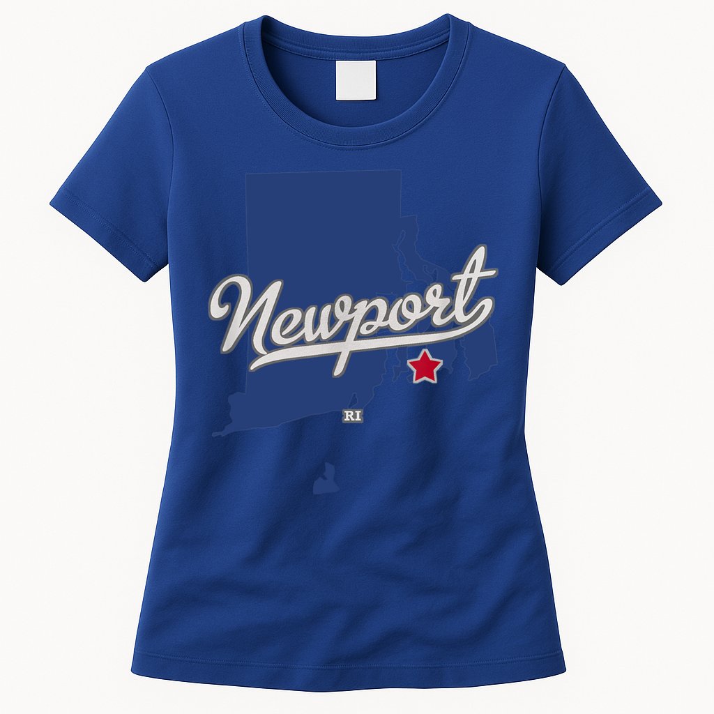 Newport Rhode Island RI Map Womens T-Shirt