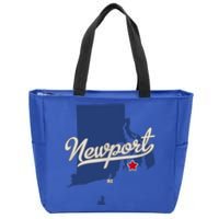 Newport Rhode Island RI Map Zip Tote Bag