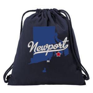 Newport Rhode Island RI Map Drawstring Bag