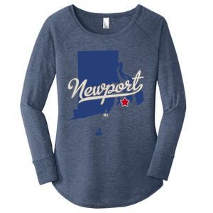 Newport Rhode Island RI Map Women's Perfect Tri Tunic Long Sleeve Shirt