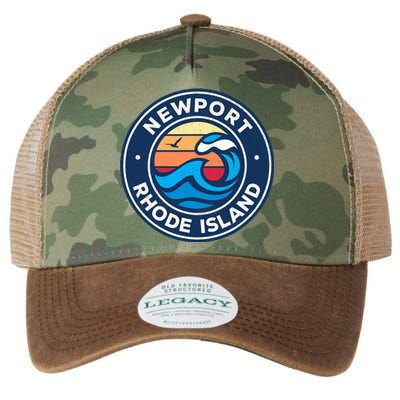 Newport Rhode Island Ri Vintage Nautical Waves Design Legacy Tie Dye Trucker Hat