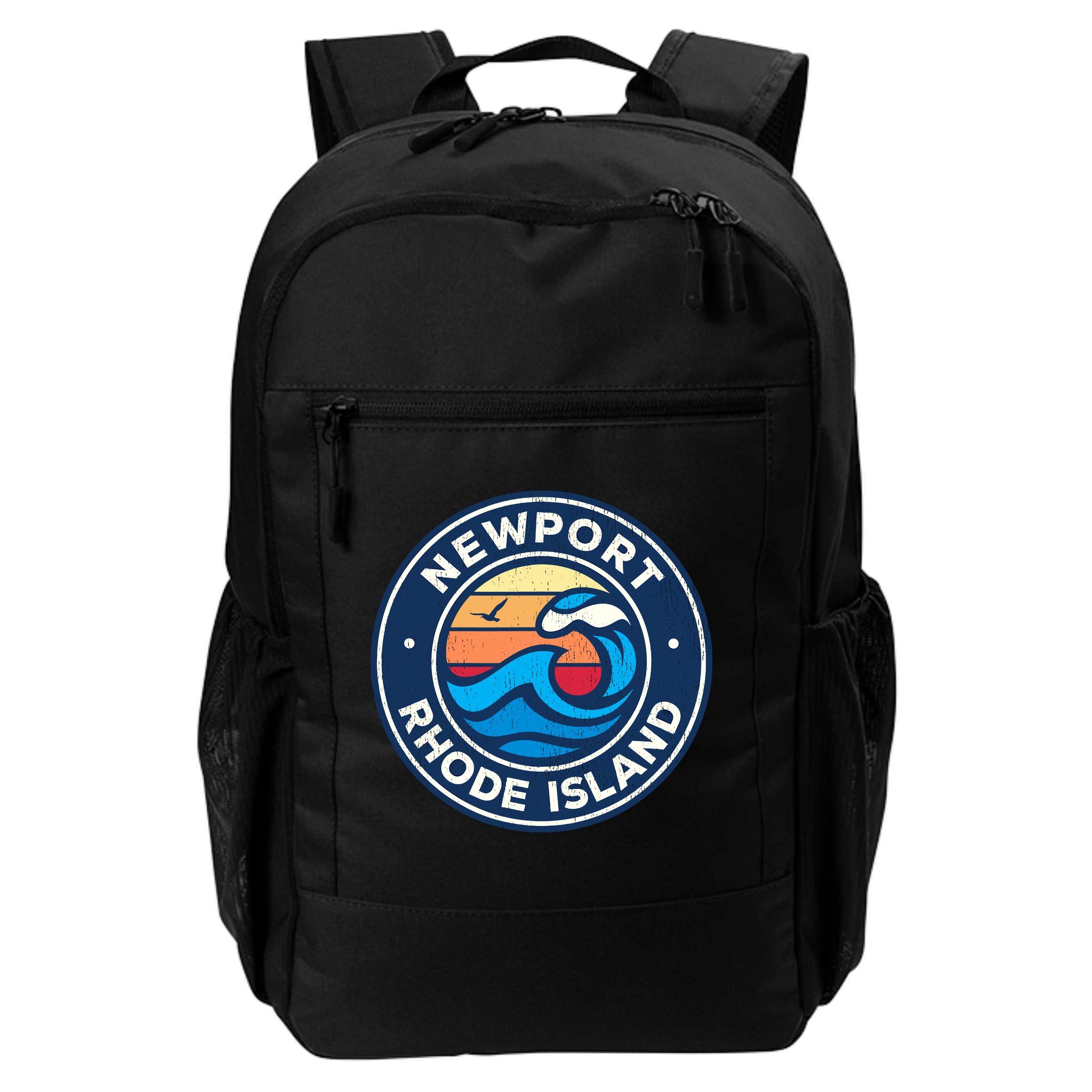 Newport Rhode Island Ri Vintage Nautical Waves Design Backpack