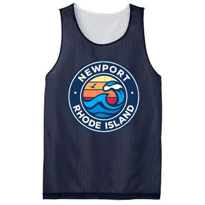 Newport Rhode Island Ri Vintage Nautical Waves Design Mesh Reversible Basketball Jersey Tank