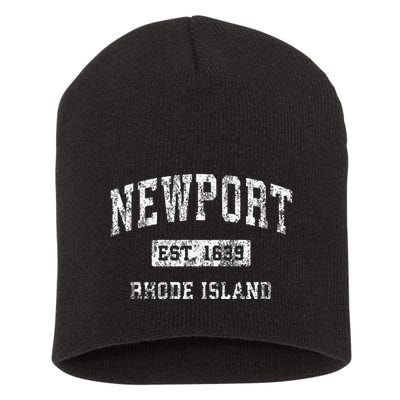 Newport Rhode Island Ri Vintage Established Short Acrylic Beanie