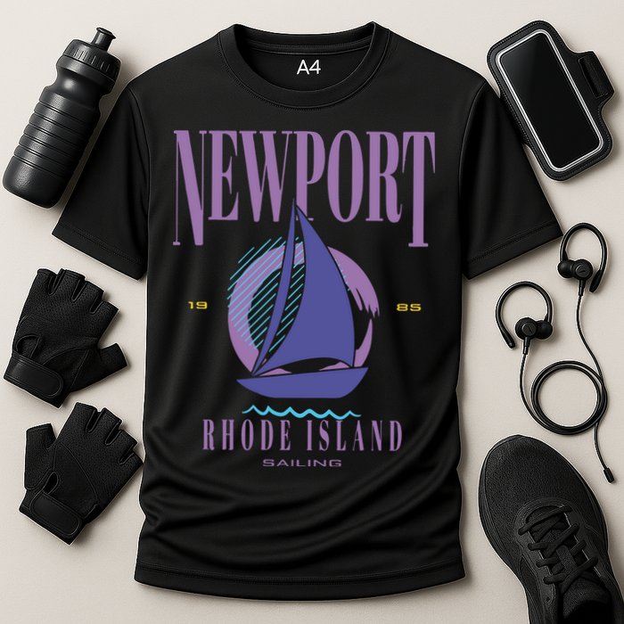 Newport Rhode Island Saling Cooling Performance Crew T-Shirt