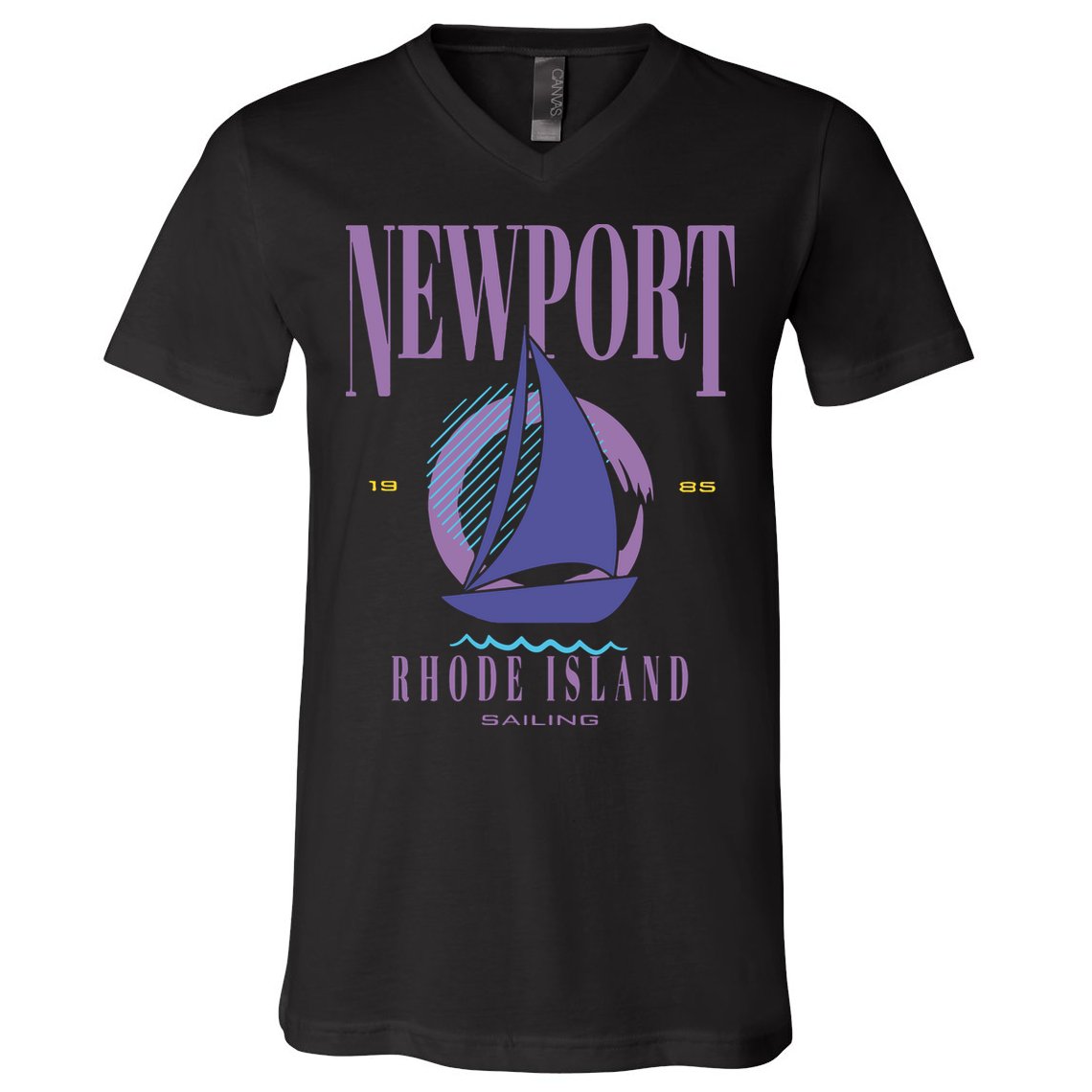 Newport Rhode Island Saling V-Neck T-Shirt