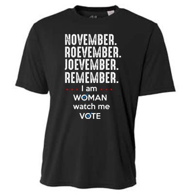 November Roevember Joevember Remember I Am Woman Watch Me Vote Cooling Performance Crew T-Shirt