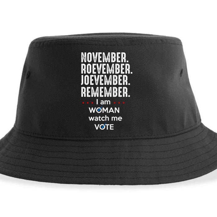 November Roevember Joevember Remember I Am Woman Watch Me Vote Sustainable Bucket Hat