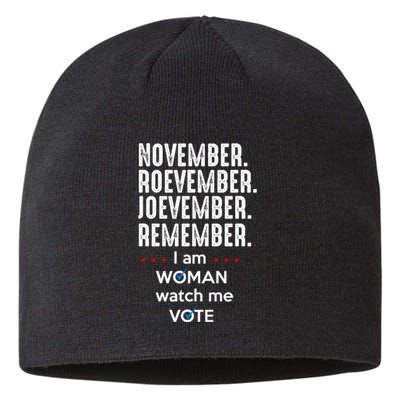 November Roevember Joevember Remember I Am Woman Watch Me Vote Sustainable Beanie