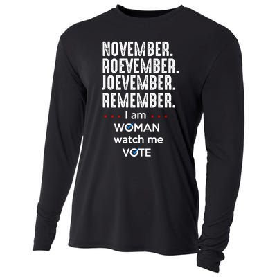 November Roevember Joevember Remember I Am Woman Watch Me Vote Cooling Performance Long Sleeve Crew