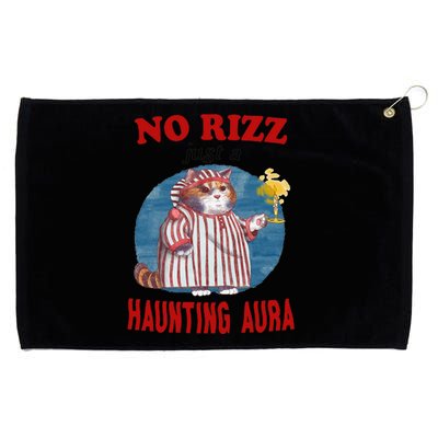 No Rizz Just Haunting Aura Grommeted Golf Towel