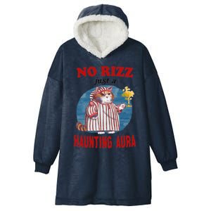 No Rizz Just Haunting Aura Hooded Wearable Blanket