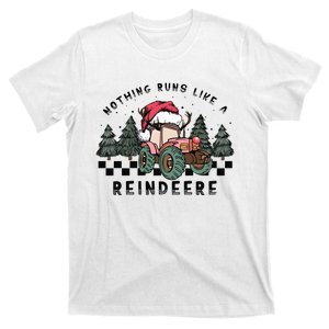 Nothing Runs Like A Reindeer Christmas Tractor T-Shirt