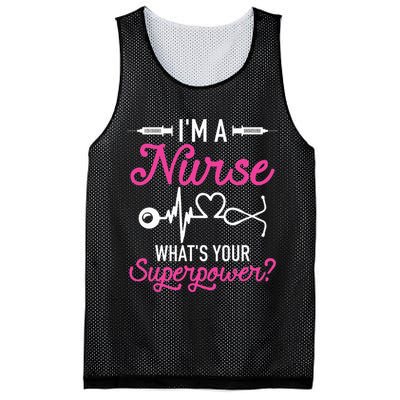 Nurse RN Life I'm A Nurse What's Your Superpower Mesh Reversible Basketball Jersey Tank
