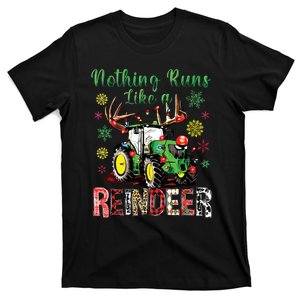 Nothing Runs Like A Reindeer Christmas Tree Tractor Lights T-Shirt