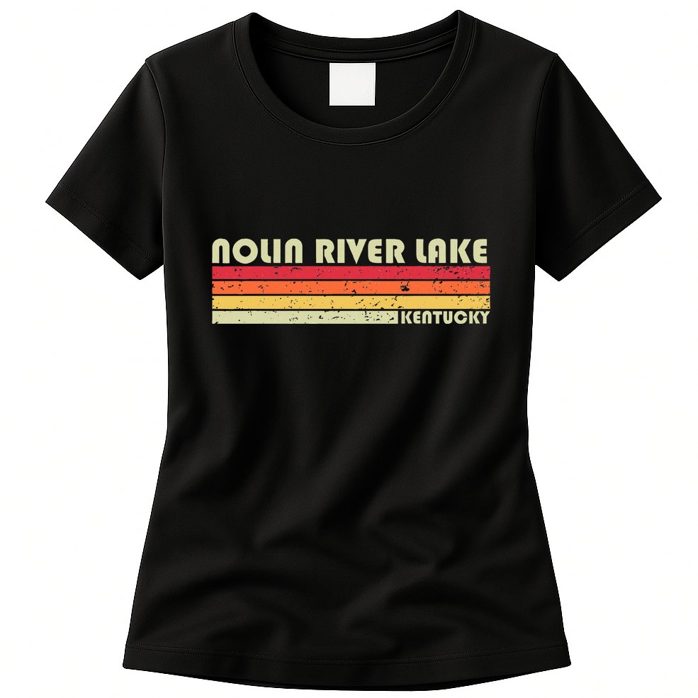 Nolin River Lake Kentucky Funny Fishing Camping Summer Womens T-Shirt
