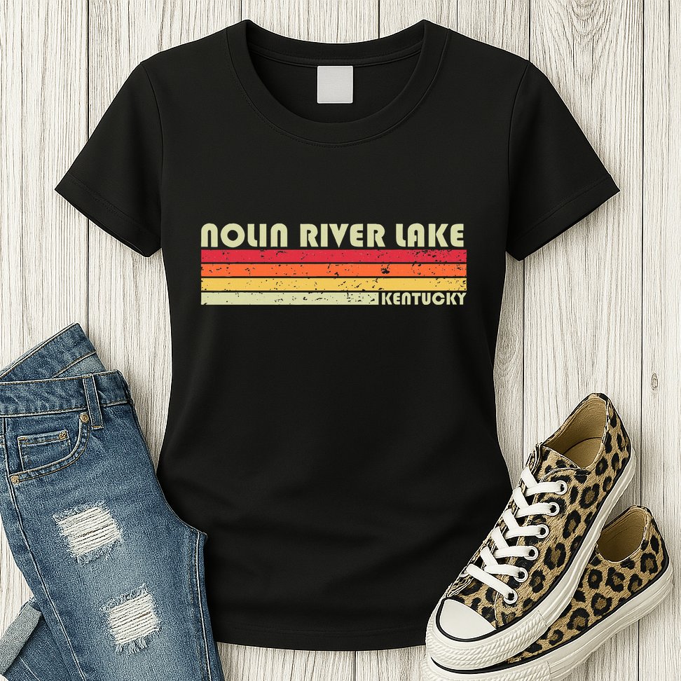 Nolin River Lake Kentucky Funny Fishing Camping Summer Womens T-Shirt