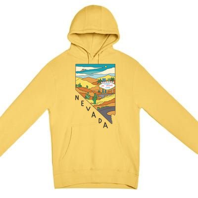 Nevada Retro Las Vegas Premium Pullover Hoodie