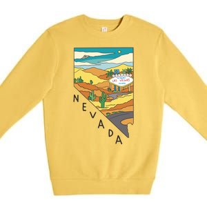 Nevada Retro Las Vegas Premium Crewneck Sweatshirt