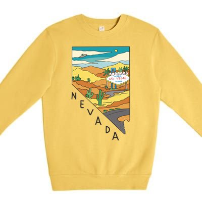 Nevada Retro Las Vegas Premium Crewneck Sweatshirt