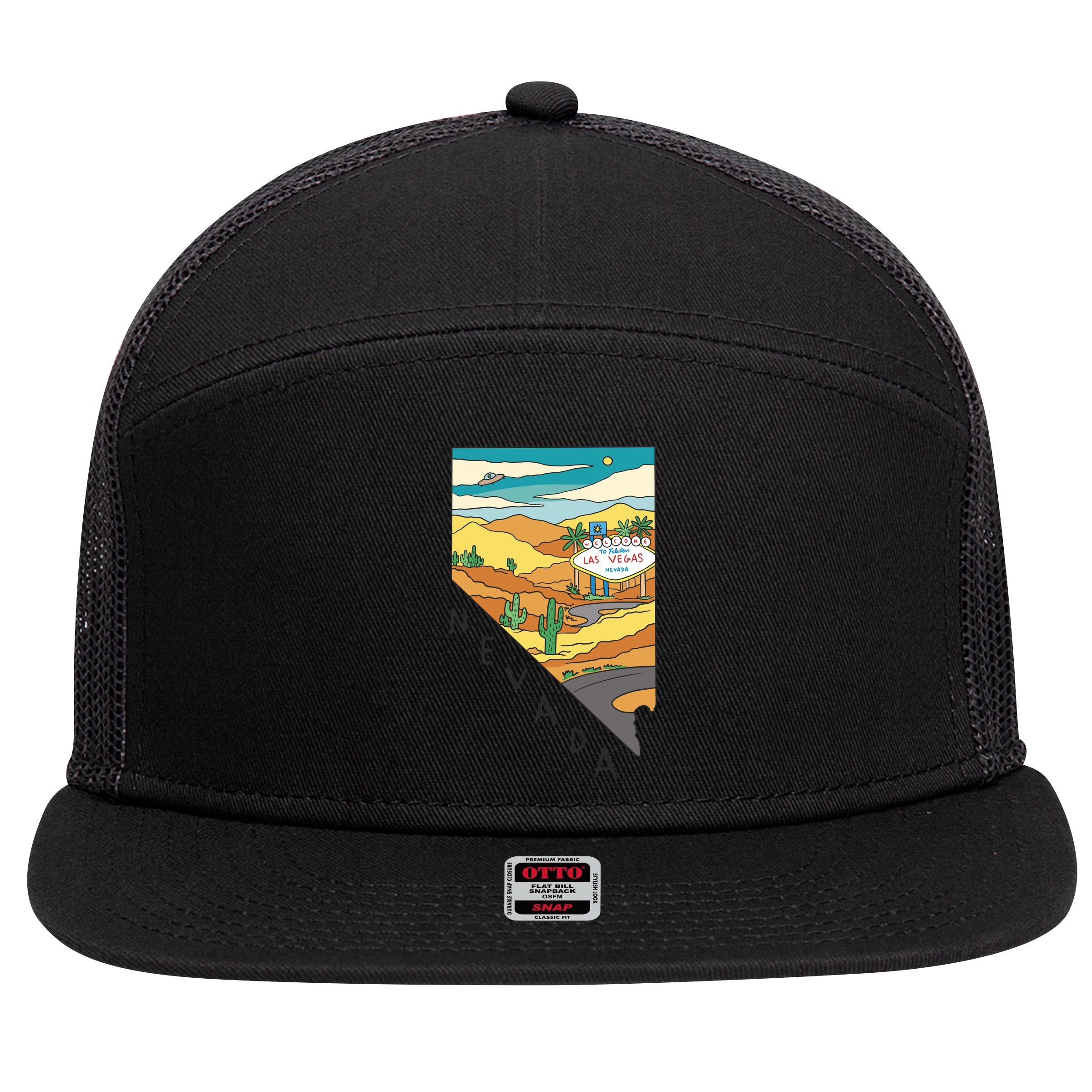 Nevada Retro Las Vegas 7 Panel Mesh Trucker Snapback Hat