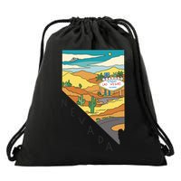 Nevada Retro Las Vegas Drawstring Bag