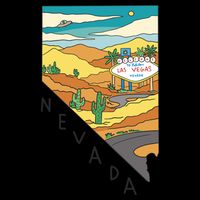 Nevada Retro Las Vegas Drawstring Bag