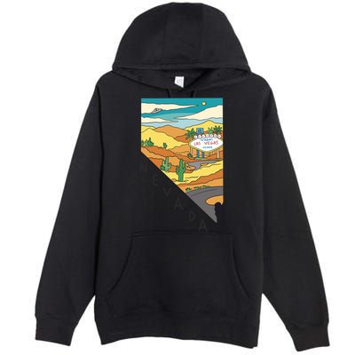 Nevada Retro Las Vegas Premium Pullover Hoodie