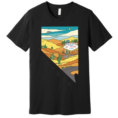 Nevada Retro Las Vegas Premium T-Shirt