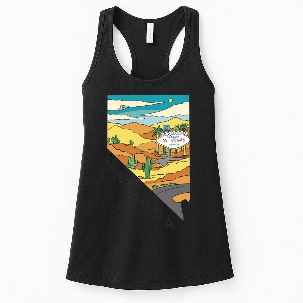 Nevada Retro Las Vegas Womens Tank Top