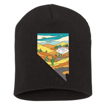 Nevada Retro Las Vegas Short Acrylic Beanie