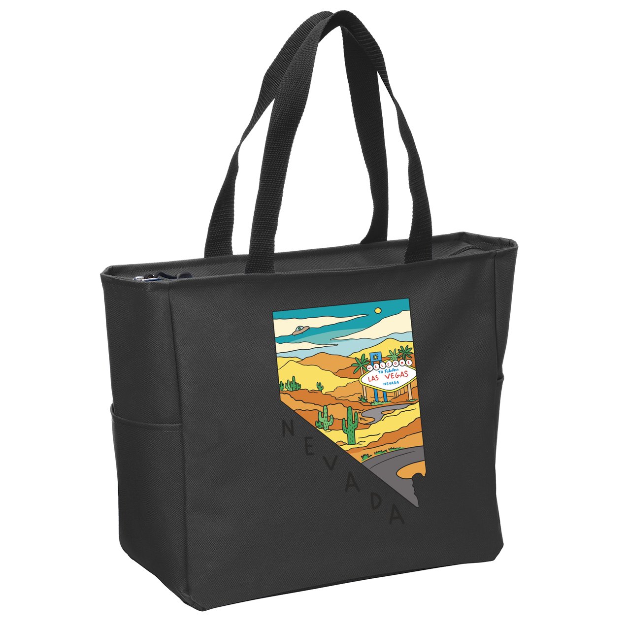 Nevada Retro Las Vegas Zip Tote Bag