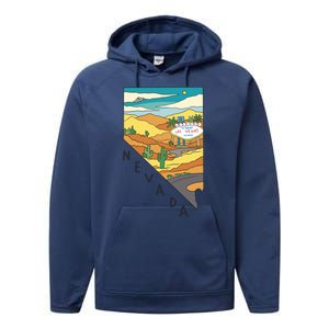 Nevada Retro Las Vegas Performance Fleece Hoodie