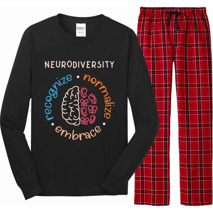 Neurodivergent Recognize Normalize Embrace Neurodiversity Long Sleeve Pajama Set