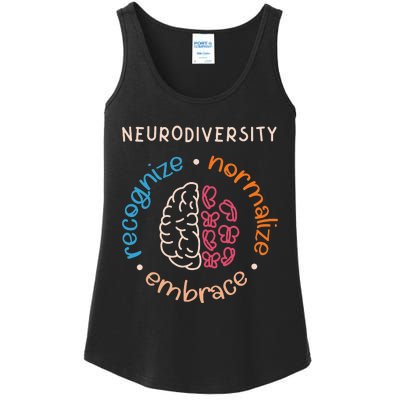 Neurodivergent Recognize Normalize Embrace Neurodiversity Ladies Essential Tank