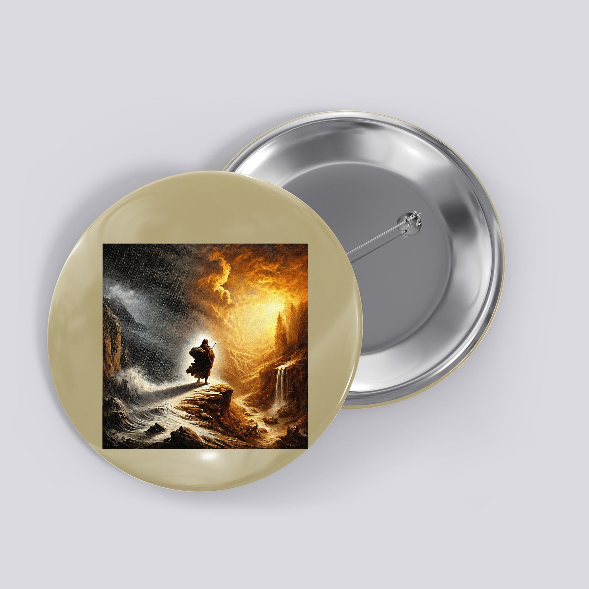 Neither Rain Nor Snow Renaissance Style Art Button
